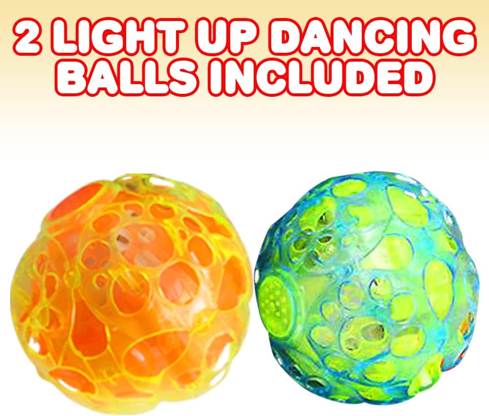 ArtCreativity Light-Up Dancing Ball with Sound Effects, Set of 2, LED Vibrating and Singing Ball for Kids, LED Party Supplies for Birthdays and More, Best Gift and Party Favors for Boys and Girls