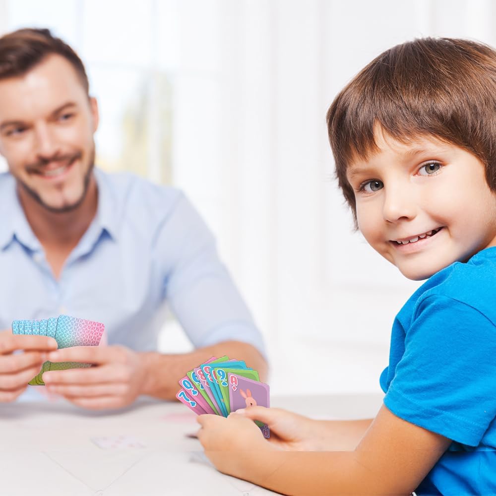 Easter Playing Cards for Kids - 52 Cards - Perfect for Easter Card Games Including Go Fish and Old Maid - Kids Playing Cards with Bunny, Chick, Llama, and Sloth Designs - Easter Basket Stuffers
