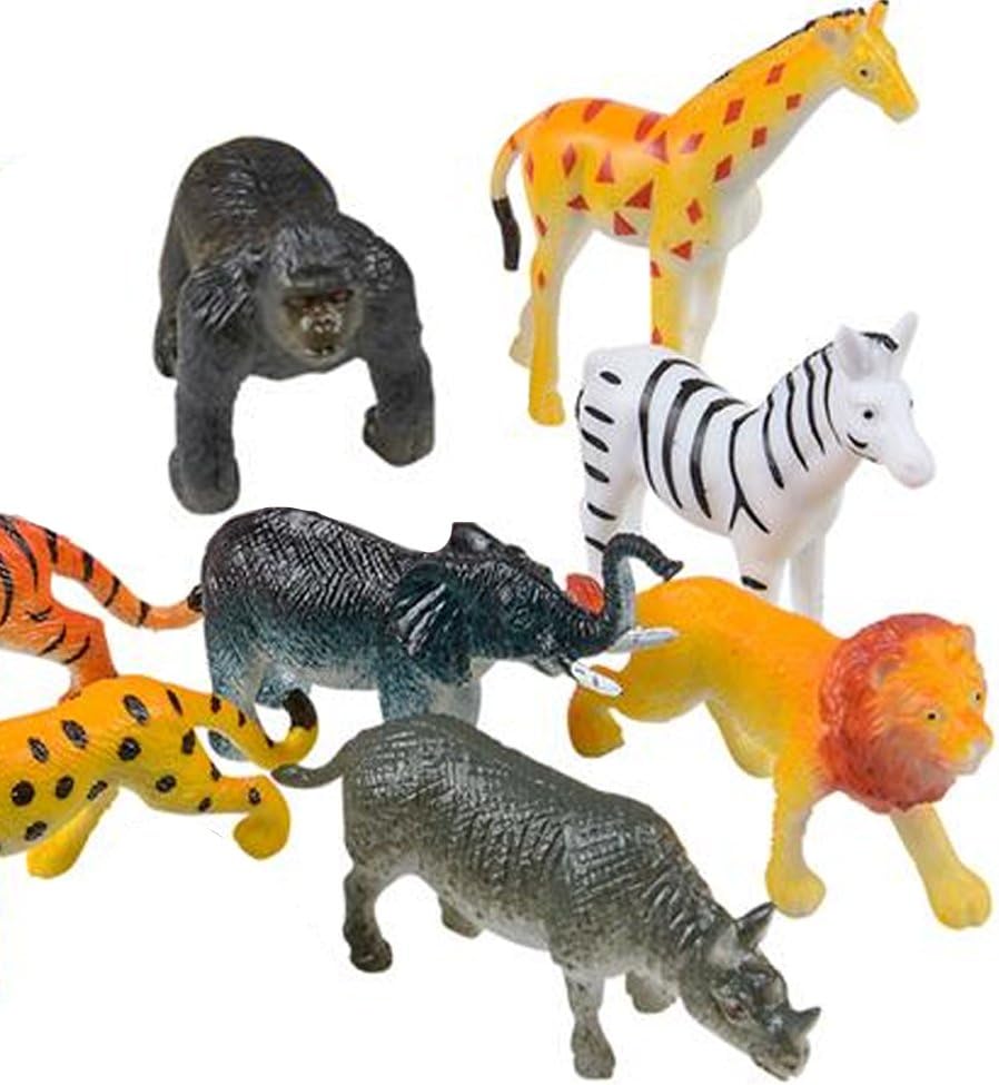 ArtCreativity Safari Animal Figurines Set for Kids - Pack of 12 - Assorted 2.5 Inch Small Animal Figures - Sturdy Plastic Toys - Fun Zoo Theme Birthday Party Favor- Great Gift Idea for Boys & Girls