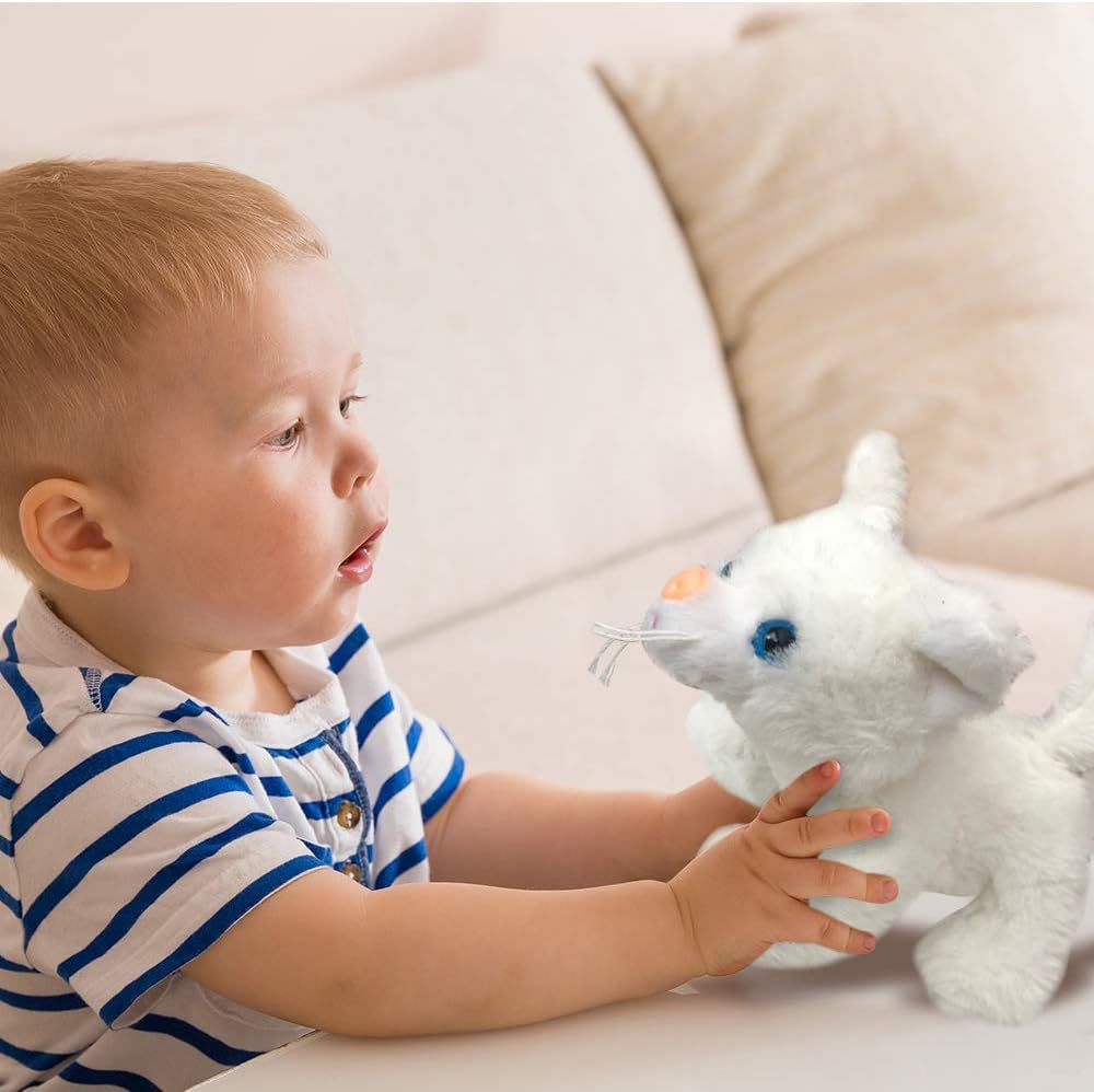 Plush Kitten in Purse Toy for Kids, Pretend Play Kitty Carrier Toy with Cat Stuffed Animal and Cute Bag, Super-Soft Cat Purse, Best Birthday Gift for Girls and Boys