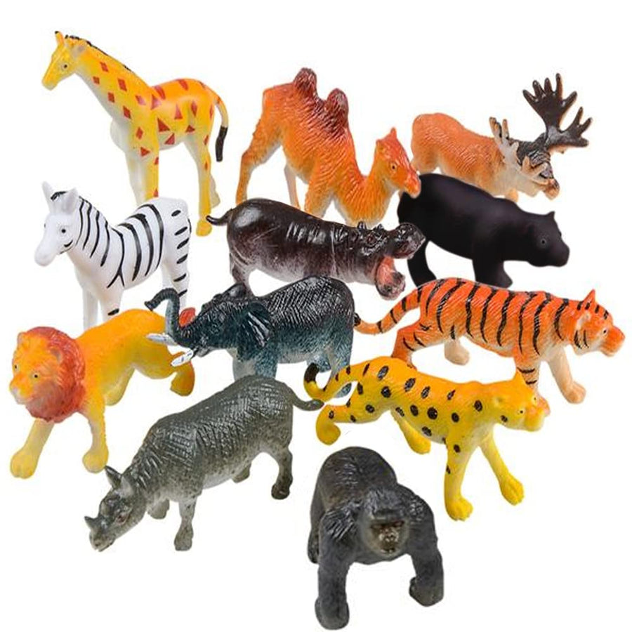 ArtCreativity Safari Animal Figurines Set for Kids - Pack of 12 - Assorted 2.5 Inch Small Animal Figures - Sturdy Plastic Toys - Fun Zoo Theme Birthday Party Favor- Great Gift Idea for Boys & Girls