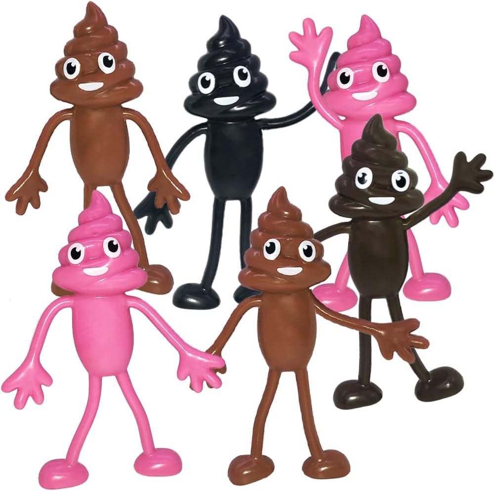 ArtCreativity Bendable Poo Figures, Set of 12, Bendable Toys for Kids, Emoticon Party Favors for Boys & Girls, Stress Relief Fidget Toys for Kids and Adults, Goody Bag Stuffers, and Pinata Fillers