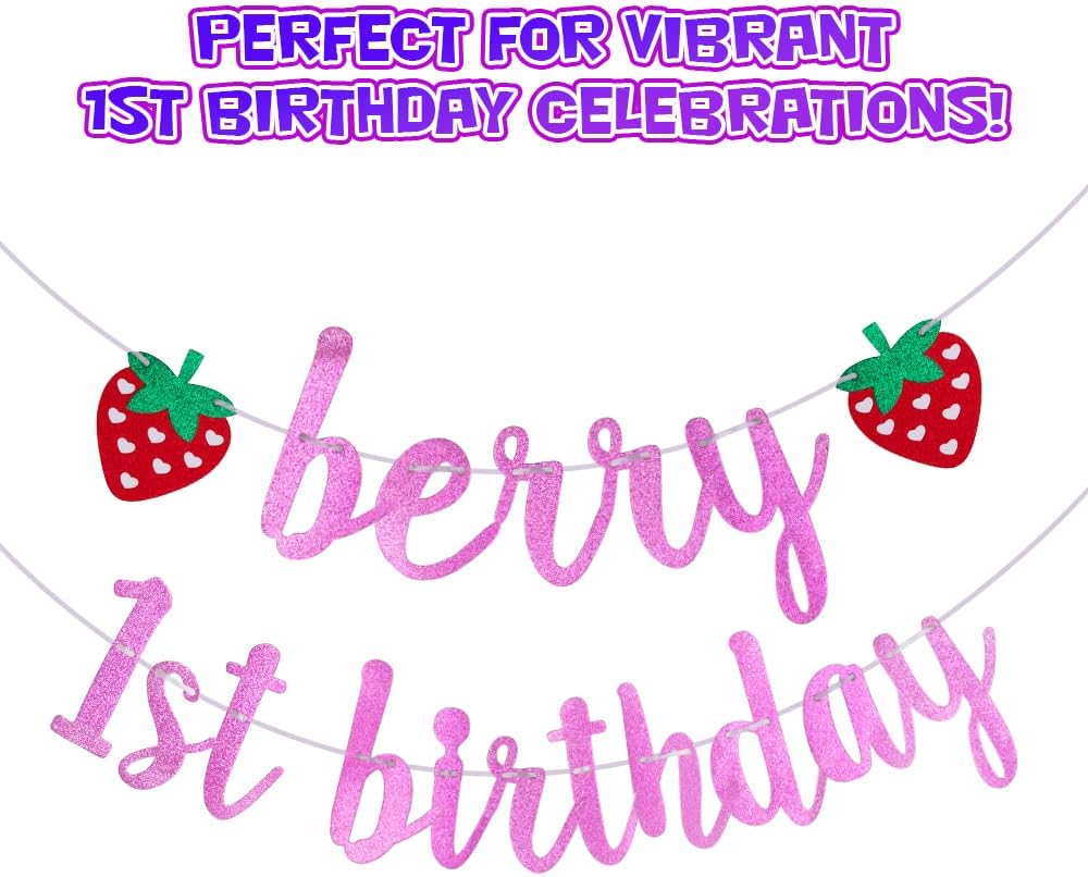 Berry First Birthday Banner
