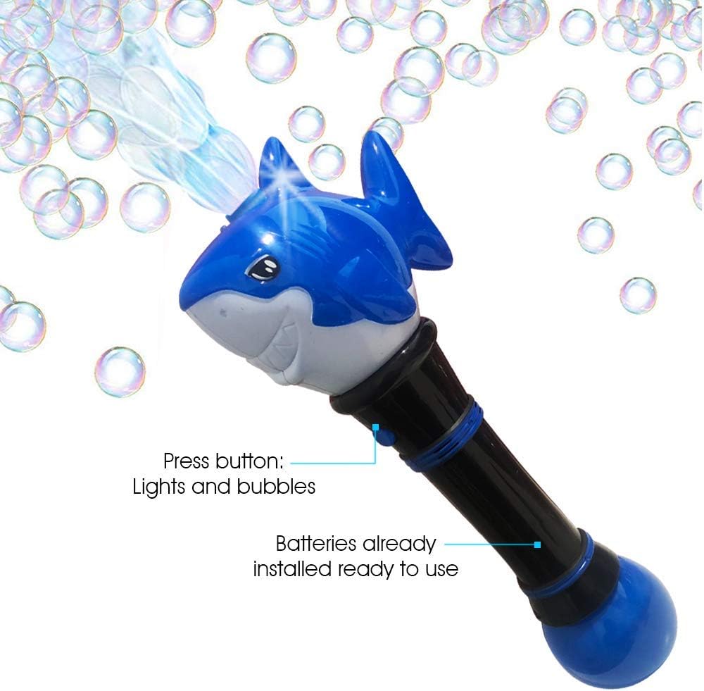 Light Up Shark Bubble Blower Wand