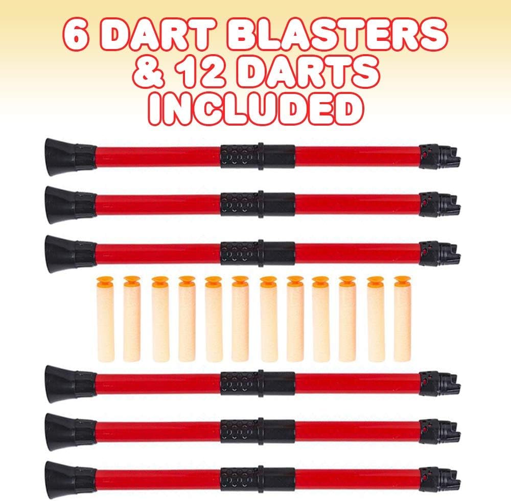 Ninja Blow Darts, Set of 6 Blasters with 2 Darts Each