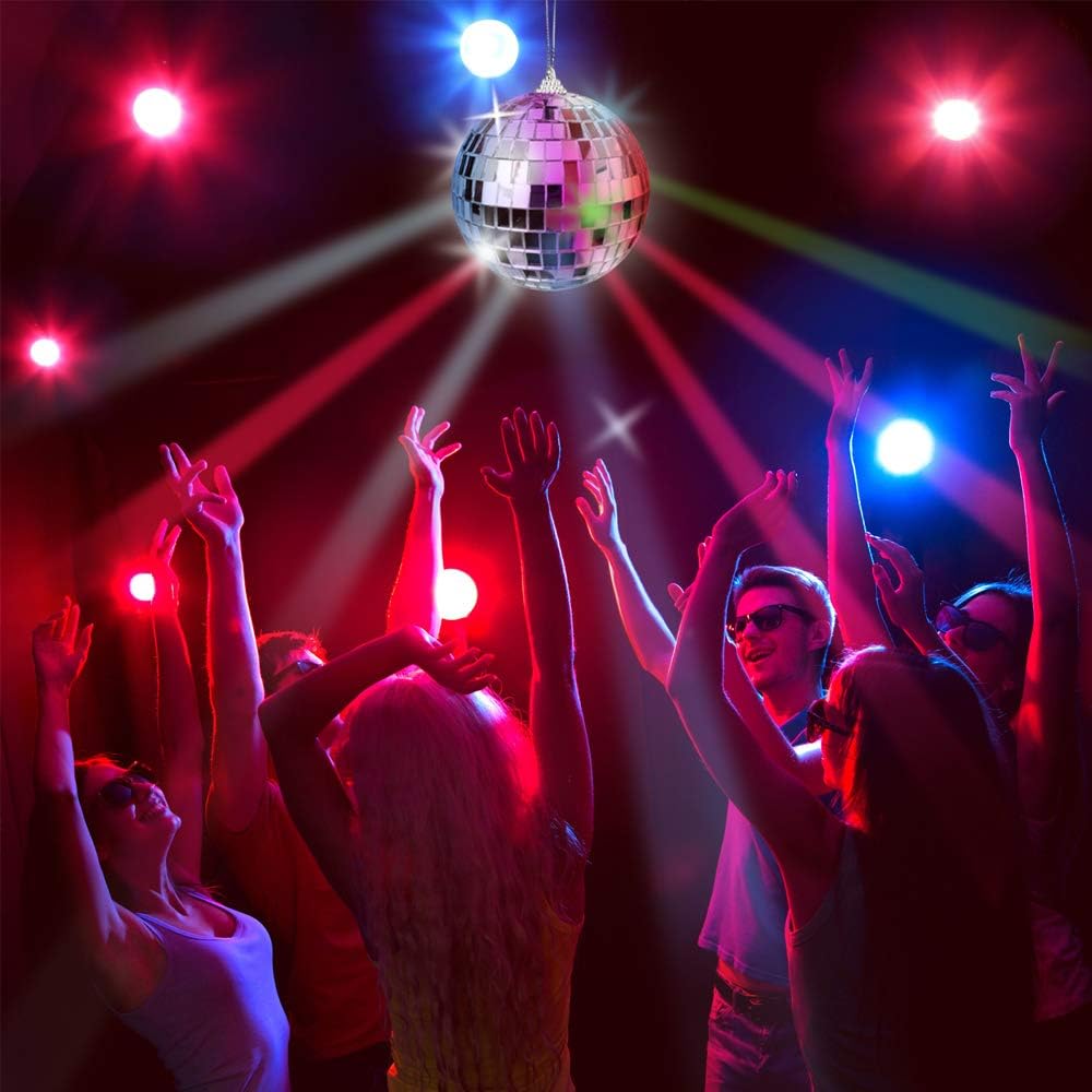 ArtCreativity 4 Inch Mirror Disco Ball - Silver Disco Ball with Hanging String for Parties, Birthdays, and Weddings - 90’s Disco Party Decorations and Supplies, Ceiling Décor Disco Accessories