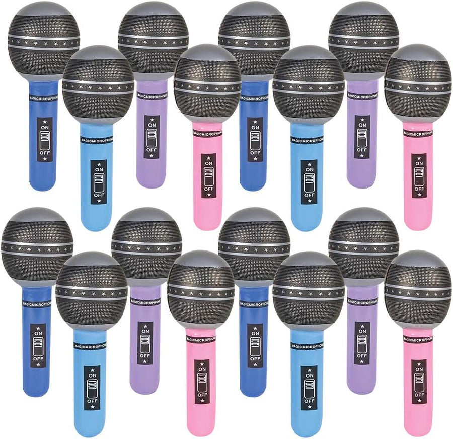 Inflatable Microphones, 24 Piece Set