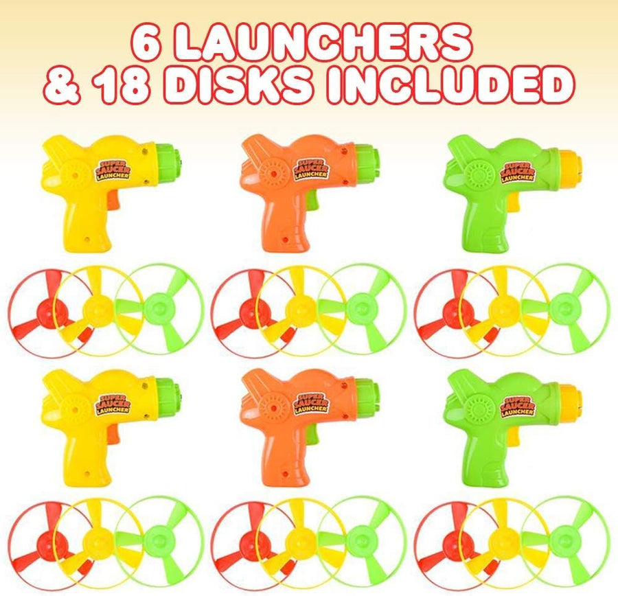 Flying Disc Launcher Toy (Set of 6)