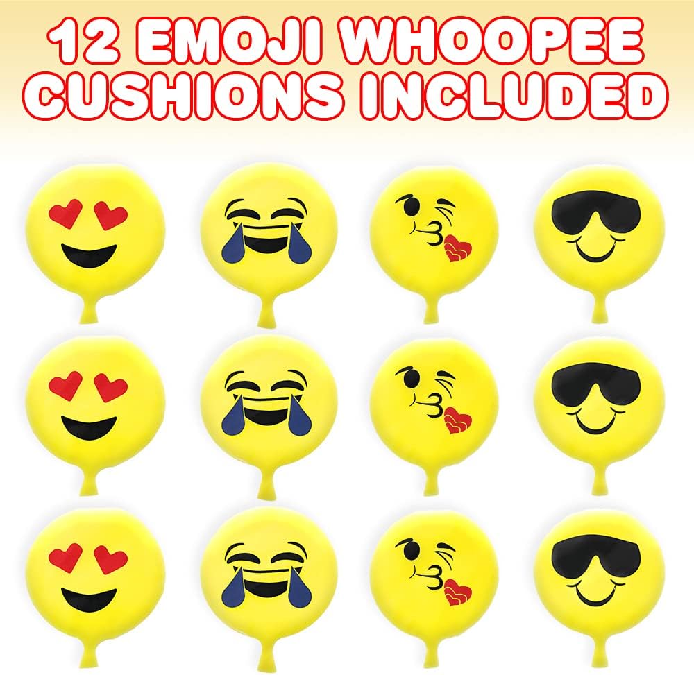 Emoticon Whoopee Cushions, Set of 12, Fun Whoopee Noise Makers