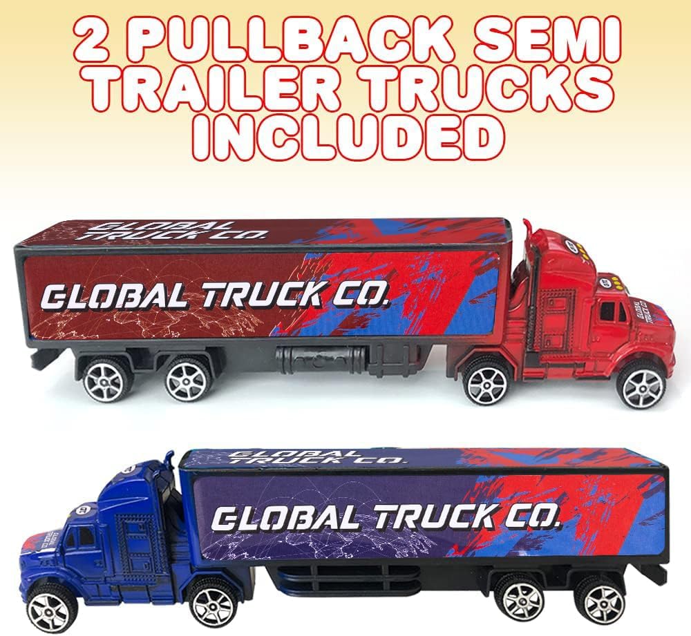 Pullback Semi Truck Toys, Set of 2