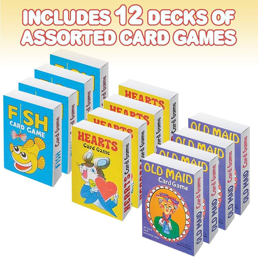 Classic Playing Card Game Set for Kids - 12 Decks