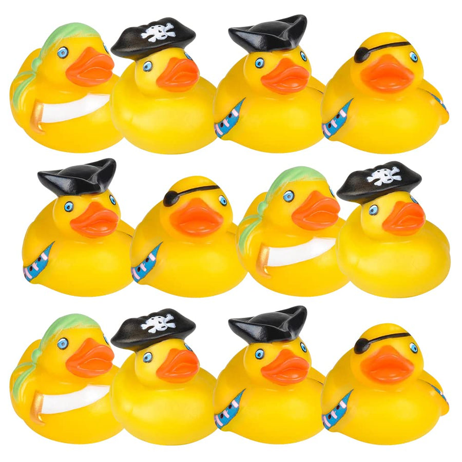 2 Inch Pirate Rubber Duckies, Pack of 12