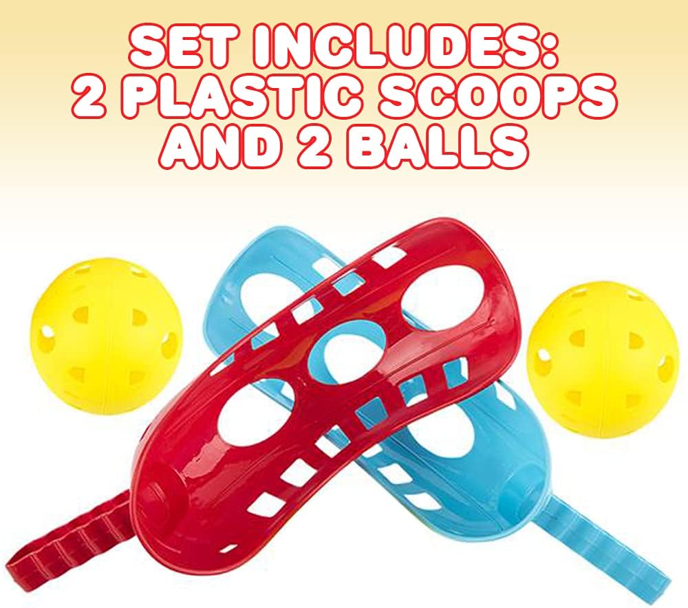 ArtCreativity Sports Scoop Ball Game, Scoop and Toss Game, Includes 2 Scoops & 2 Balls, Outdoor Lawn Game for Girls/Boys/Kids and Adults, Yard, Beach, Picnic, and Camping Tossing Game for Fun Outside