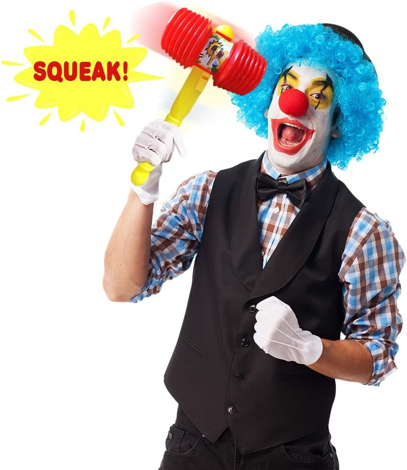Giant Squeaky Hammer, 14 Inch Kids’ Squeaking Hammer Pounding Toy, Clown, Carnival, and Circus Birthday Party Favors, Great Gift for Boys and Girls Ages 3 Plus