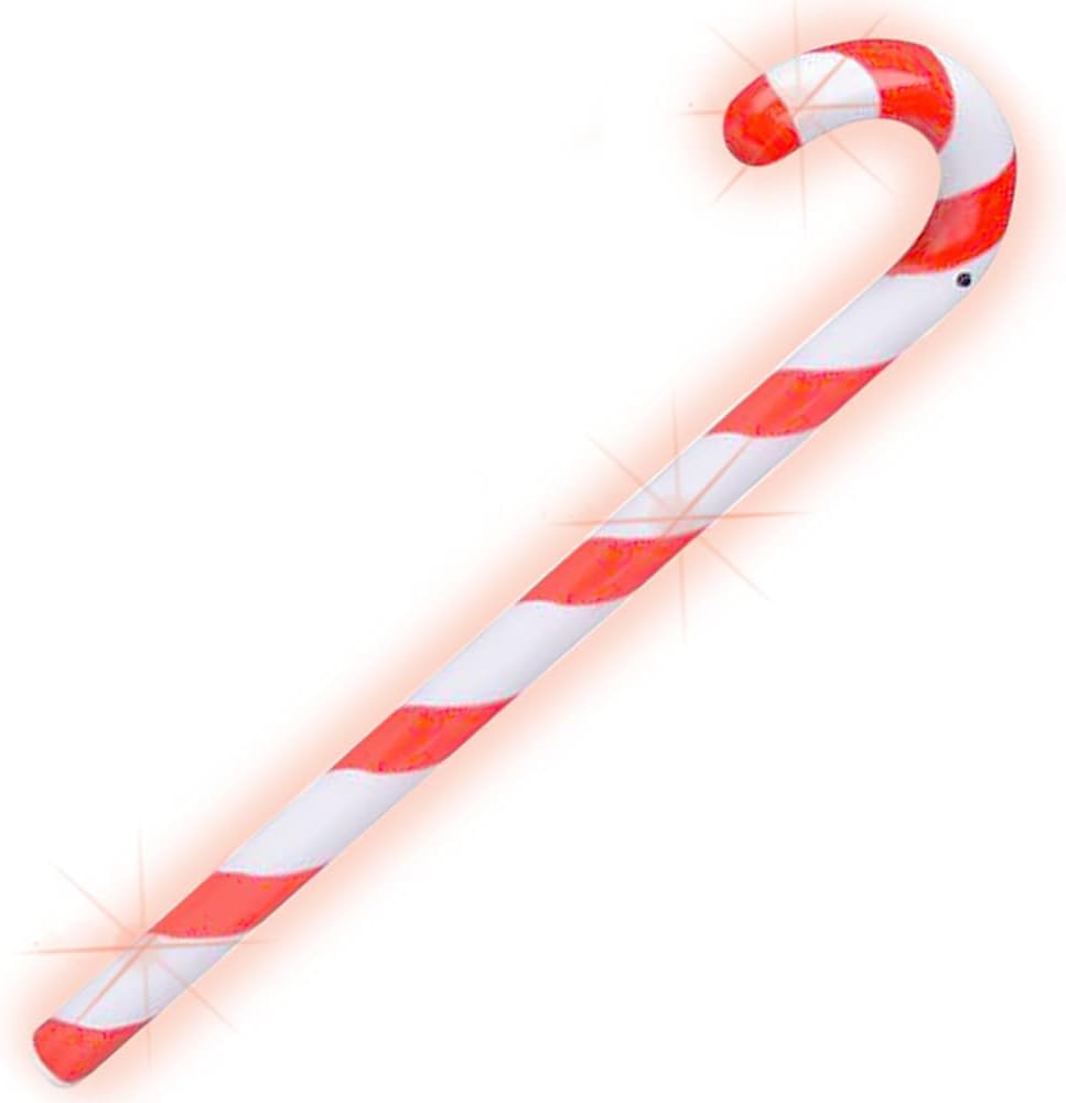 Light Up Candy Cane Wand, 16 Inch Flashing LED Wand for Kids with Batteries Included