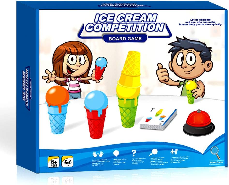 Ice Cream Competition Game - Fast Action Game for Boys and Girls - Develops Color Recognition and Hand-Eye Coordination - Fun Family Game Night Idea - for Kids Ages 6+