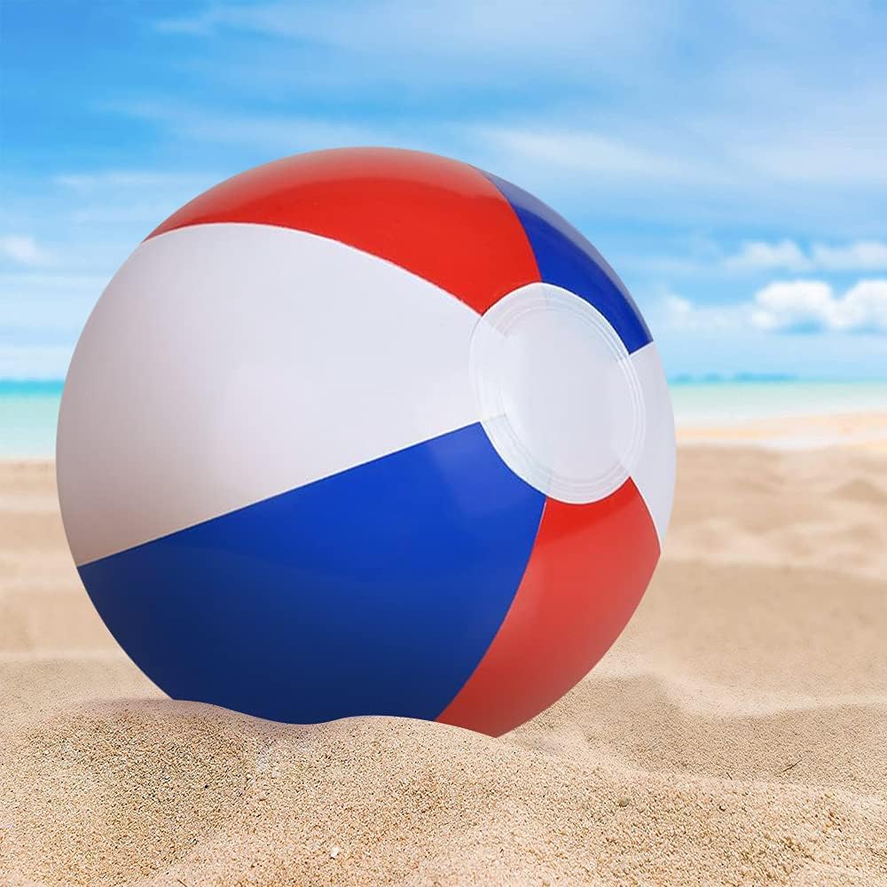 ArtCreativity Patriotic Beach Balls for Kids, Pack of 12, Inflatable Summer Toys for Boys and Girls, Decorations for Hawaiian, Beach, and Pool Party, Beach Ball Party Favors (12 Inch)
