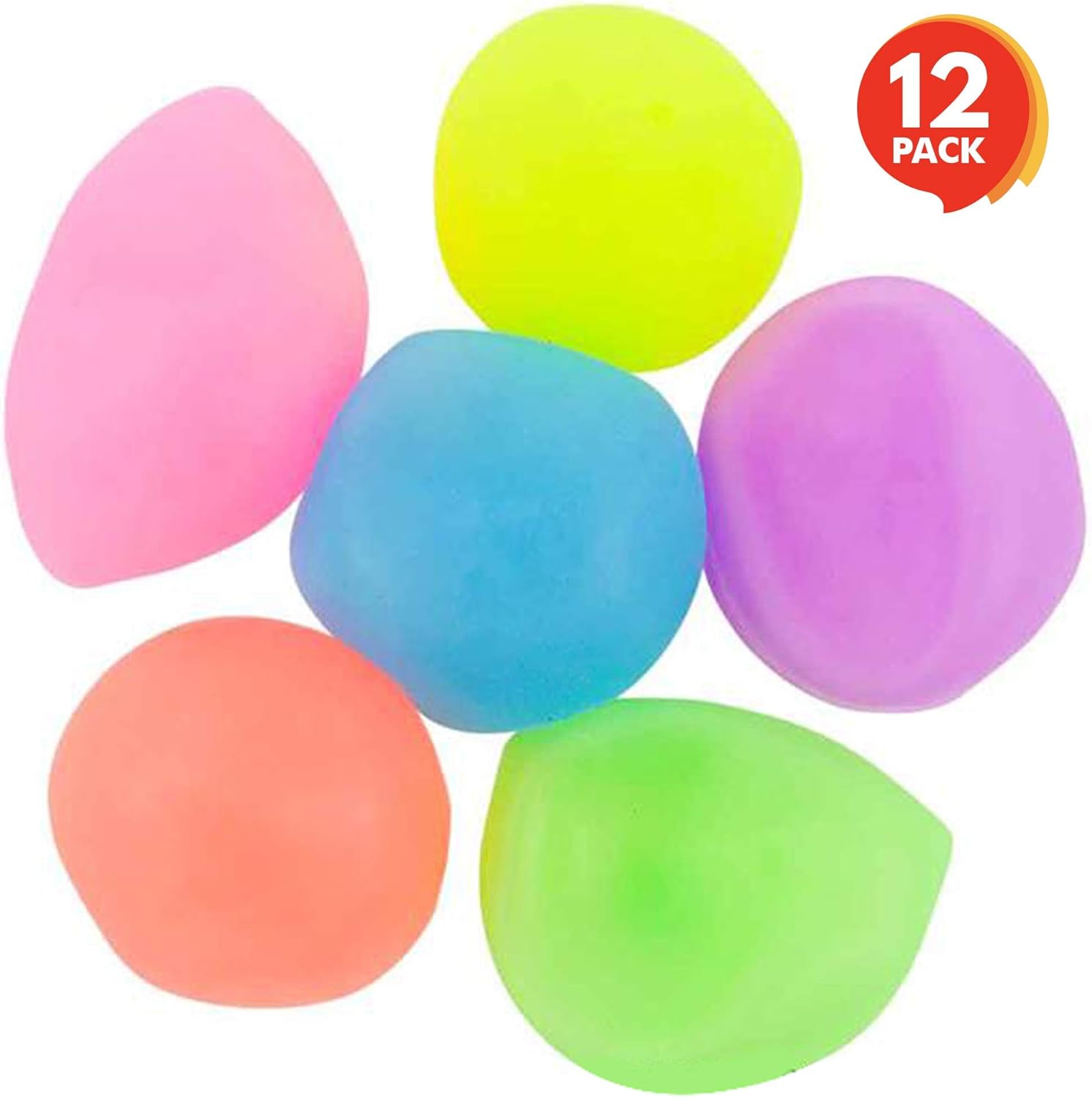 ArtCreativity Jelly Balloon Ball Set - 12 Piece - Fun Balloon Balls That Bounce and Stretch - Punch Balloons - Inflation Nozzles Included - Party Favor for Kids, Gift Idea for Boys, Girls - 6 Colors