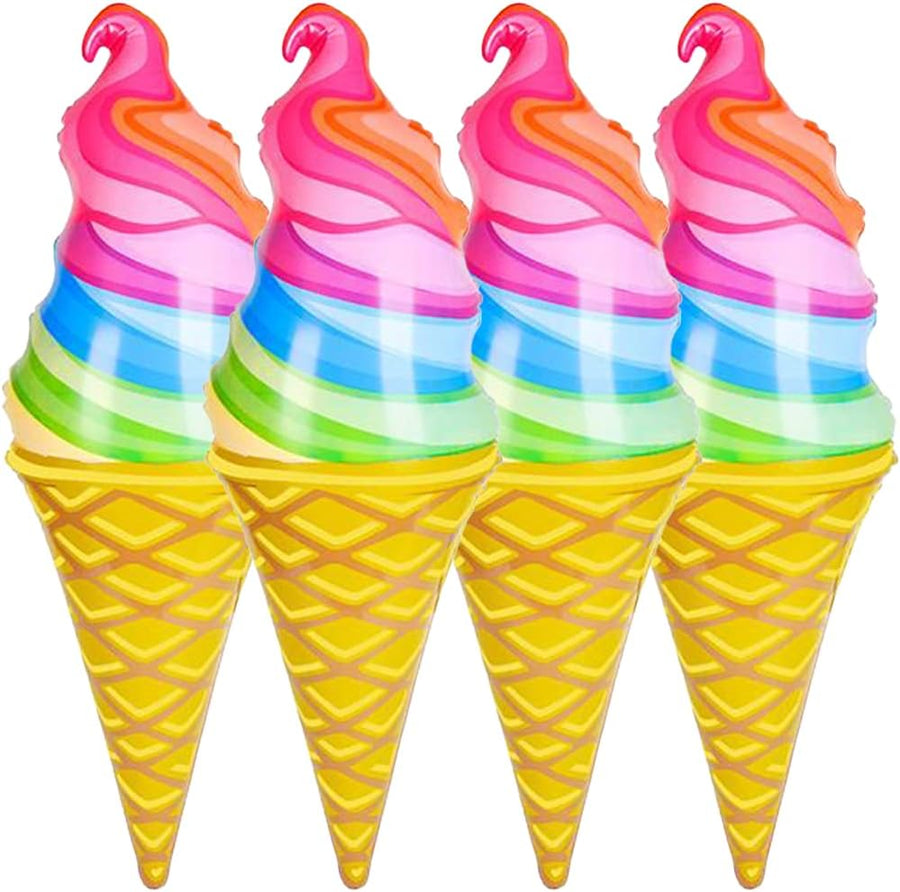 Rainbow Ice Cream Cone Inflates, Set of 4
