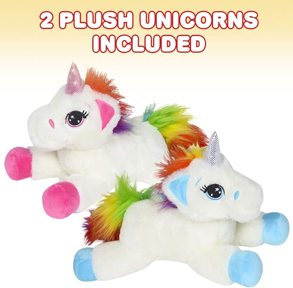 Plush Lying Unicorn Stuffed Toys, Set of 2
