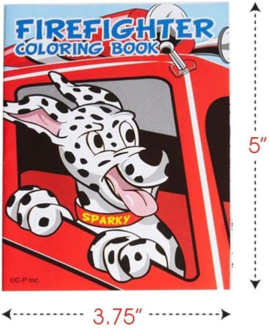 ArtCreativity Firefighter Coloring Books - Pack of 12-8 Paged Assorted Mini Color Booklets, Fun Fireman Goodie Bag Fillers, Birthday Party Favors and Activities for Boys and Girls