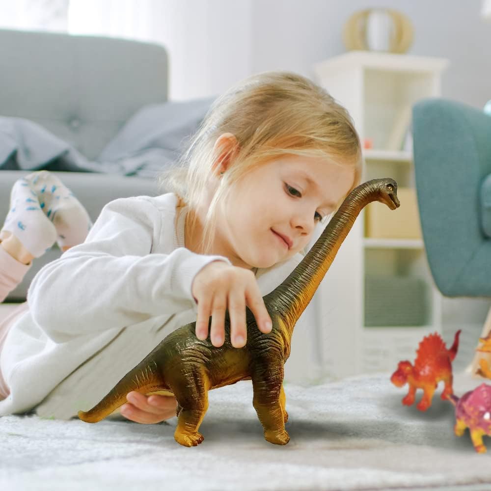 ArtCreativity Soft Brachiosaurus Dinosaur Toy for Kids, Super Realistic & Soft Touch 15 Inch Dinosaur Figurine, Great Educational Learning Resource, Dinosaur Gift and Party Favors for Boys and Girls
