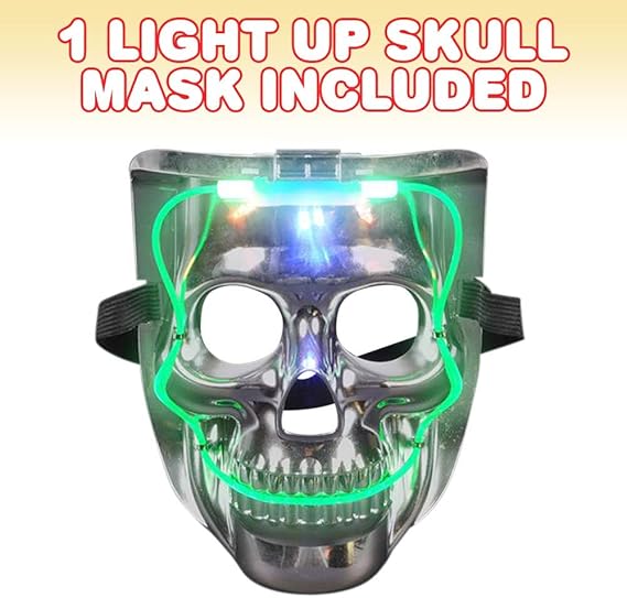 Light-Up Halloween Skull Mask with 6 Flashing Modes