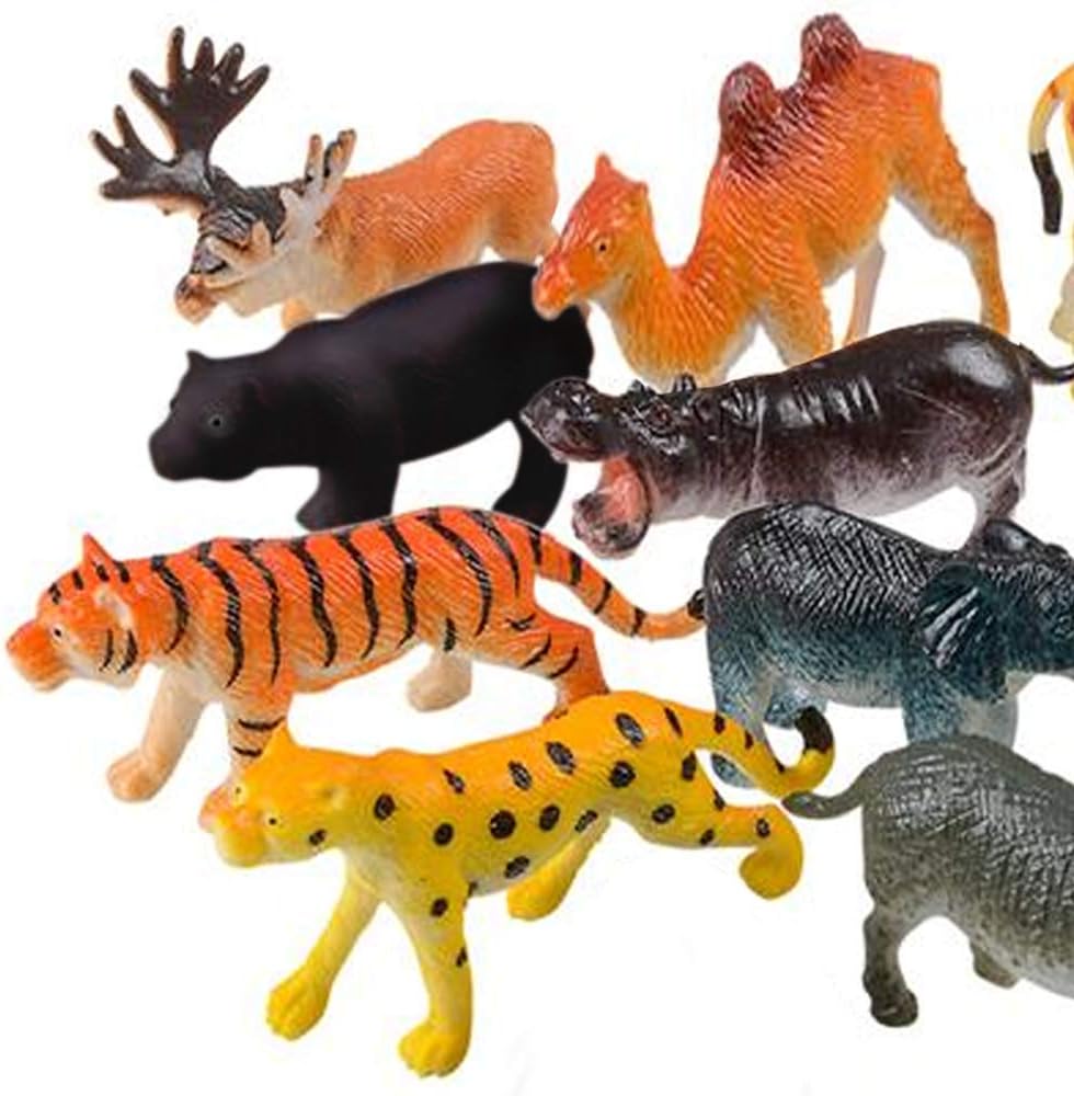 ArtCreativity Safari Animal Figurines Set for Kids - Pack of 12 - Assorted 2.5 Inch Small Animal Figures - Sturdy Plastic Toys - Fun Zoo Theme Birthday Party Favor- Great Gift Idea for Boys & Girls