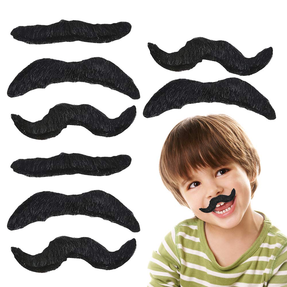 ArtCreativity Realistic Fake Mustache Set - Bulk Pack of 36 - Stick On Moustaches with Skin-Safe Adhesive, Photo Booth Props and Favors for Mexican, Super Mario, Lumberjack, and Cowboy Party