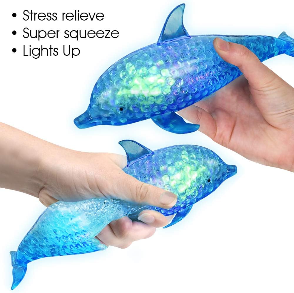 Light Up Squeezy Bead Dolphins, Set of 2