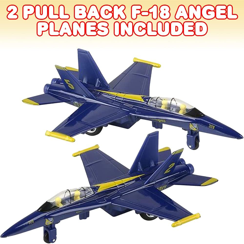 Diecast F-18 Blue Angel Jets with Pullback Mechanism, Set of 2