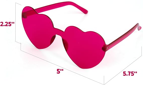 ArtCreativity Heart Glasses Pack - 24 Heart Glasses (Bulk) - Heart Shaped Glasses in 4 Colors - Heart Sunglasses for Women, Kids, Bachelorette Parties - Heart Accessories for Girls and Boys