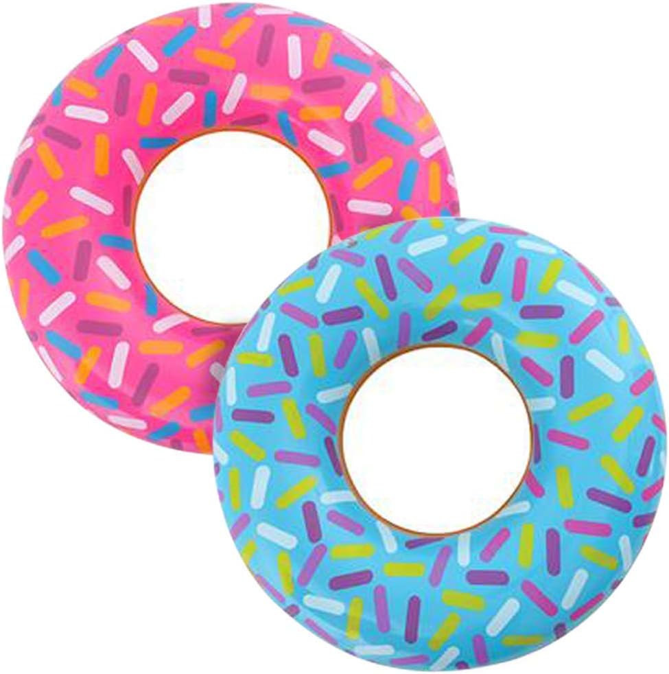 22" Donut Tube Inflates Set of 2, Colorful Inflatable Donut Tubes