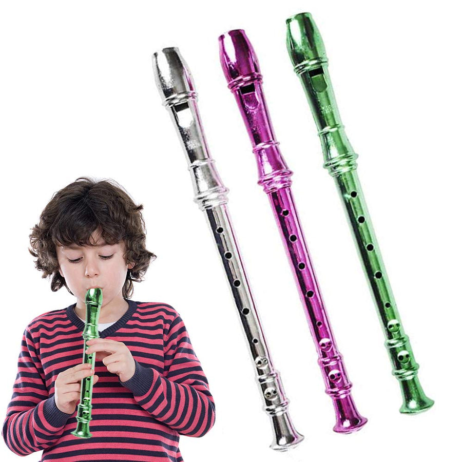 ArtCreativity 13 Inch Metallic Flutes - Set of 3 - Plastic Musical Instrument for Kids - Metallic Colors - Durable Music Toys for Toddlers, Boys, Girls - Fun Gift and Birthday Party Favor for Children