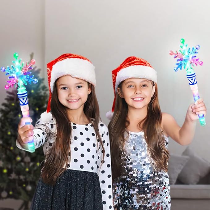 ArtCreativity Christmas Snowflake Wand for Kids, Light Up Wand with 4 Flashing Modes and Multiple LED Colors, Frozen Party Favors, Holiday Stocking Stuffers for Kids, Light Up Toys for Girls & Boys…