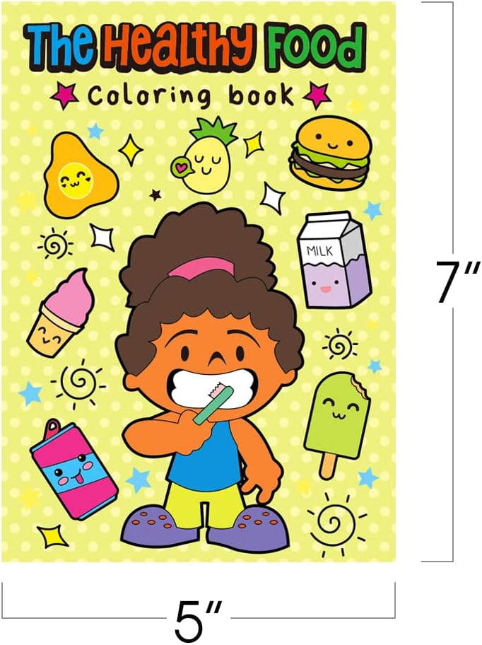 Dental Coloring Books for Kids, Set of 20, 5 x 7 Inch Small Color Booklets, Dentist Office Giveaways, Favor Bag Fillers, Birthday Party Supplies, Art Gifts for Boys and Girls
