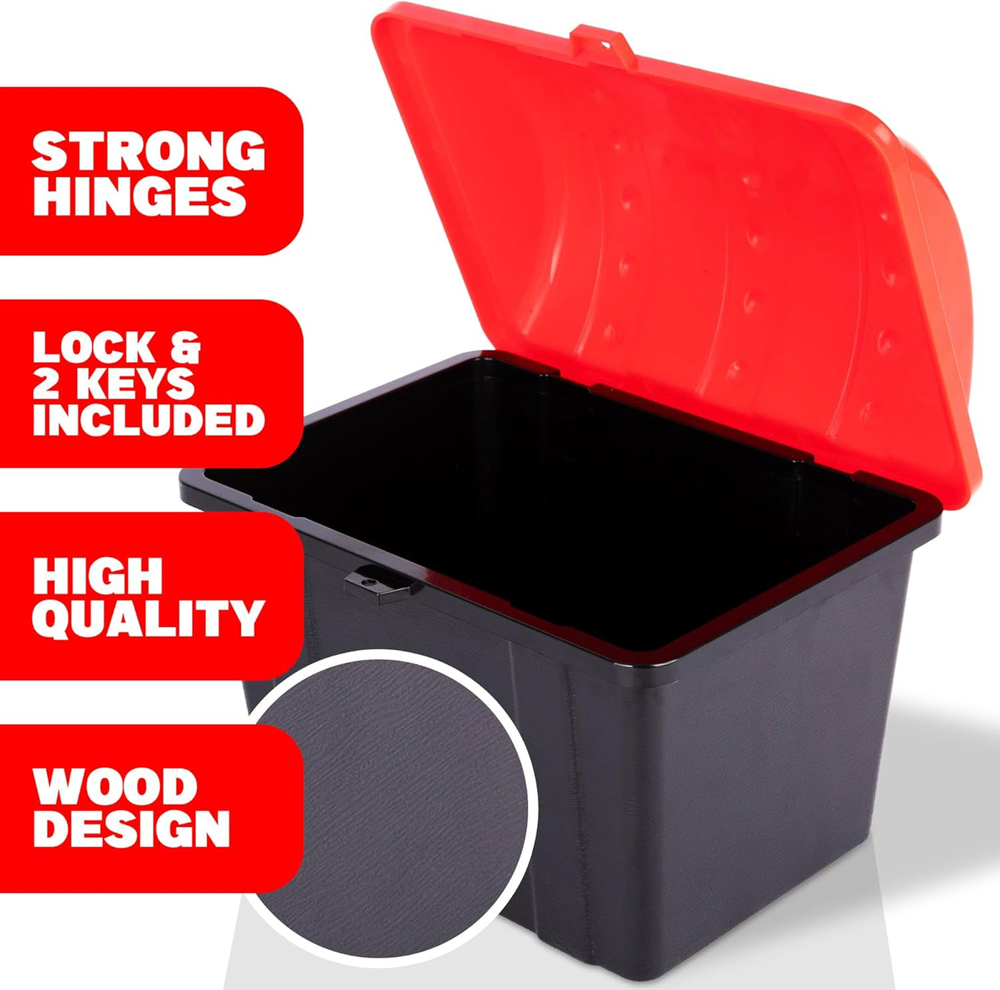 Treasure Chest for kids, Black Pirate Chest with Red Cover