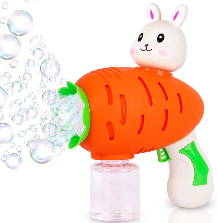 ArtCreativity Easter Bubble Gun for Kids - Carrot-Shaped Bubble Blaster with 100ml of Bubble Solution - Easter Toys for Boys and Girls - Easter Gifts for Kids - Bubble Play Set for Ages 3 and Up