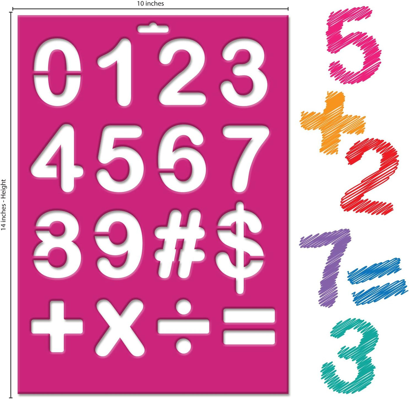 Letter Stencils - Large Size Alphabet, Numeric, and Symbols - Reusable Plastic Kit