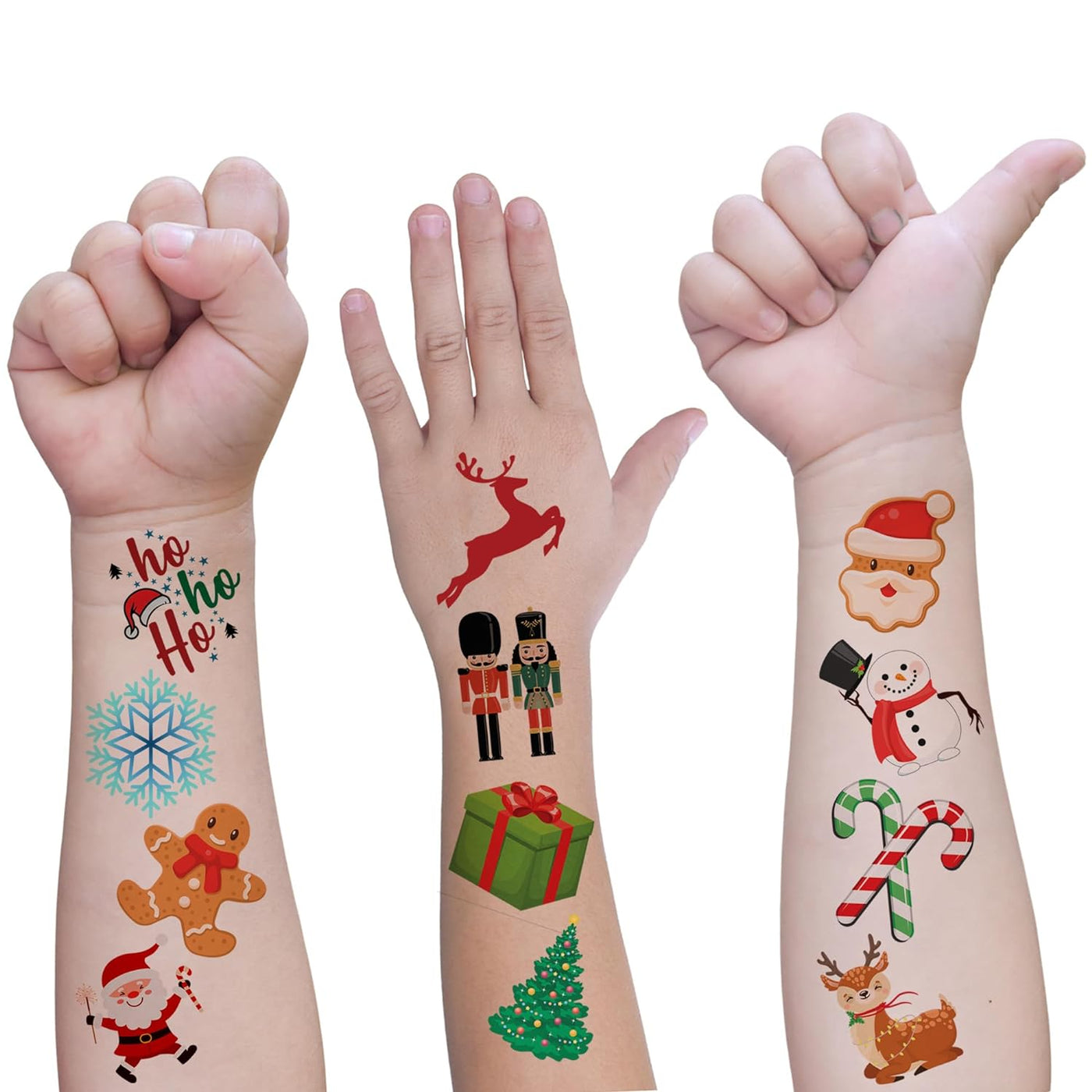 ArtCreativity Christmas Tattoos for Kids - Set of 144 - Temporary Tattoos for Kids in 12 Festive Designs - Easy to Apply and Remove - Christmas Party Favors for Kids - Holiday Stocking Stuffers