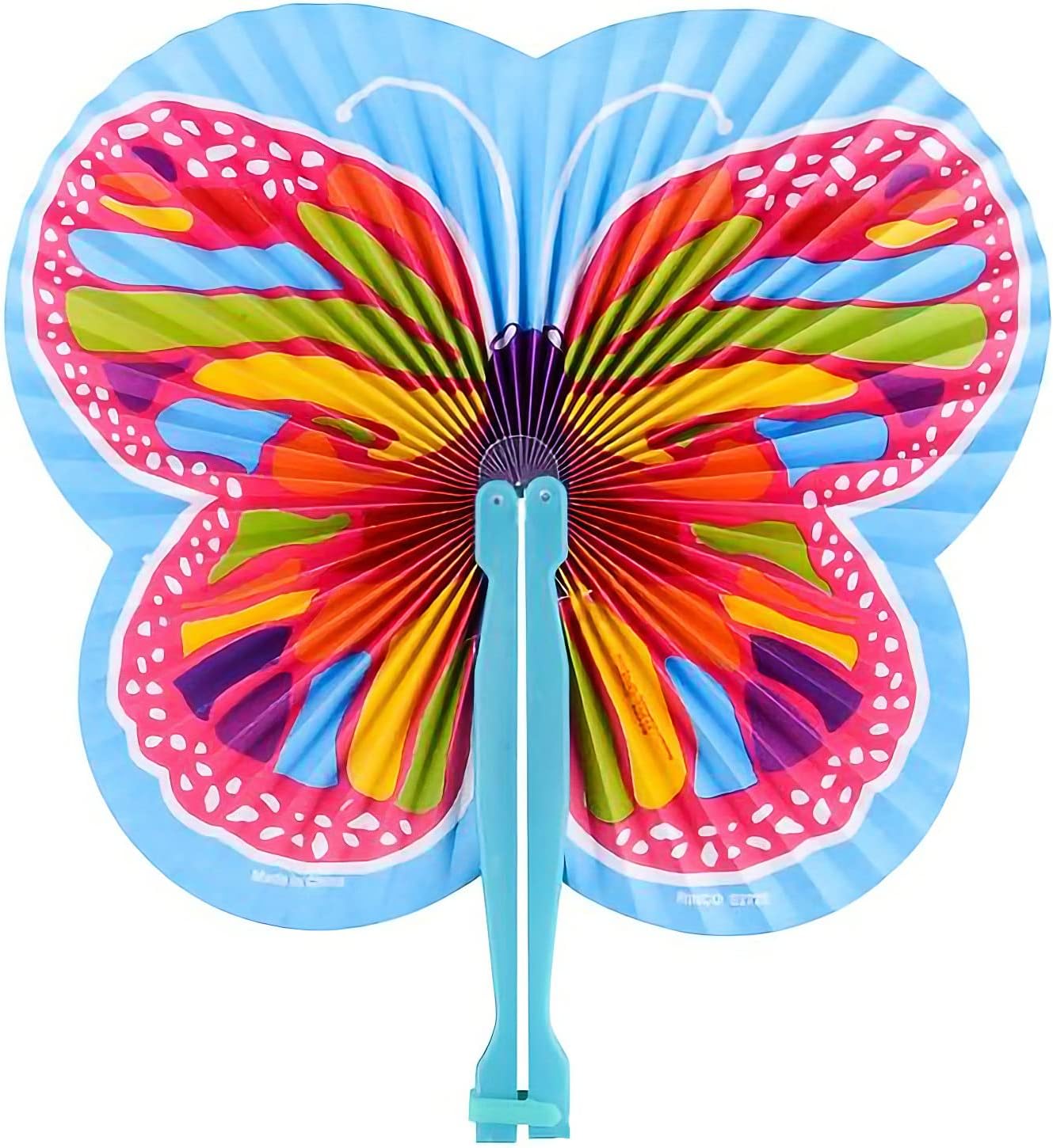 9.5 Inch Handheld Butterfly Folding Fans - Pack of 12