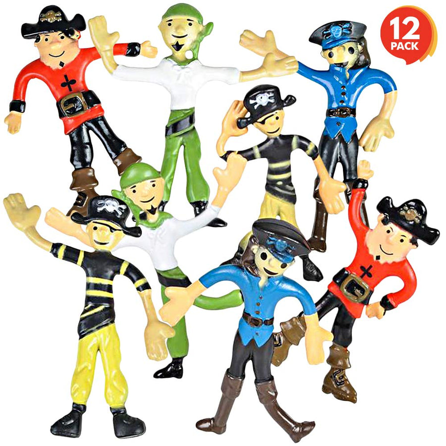 Bendable Pirate Figures, Set of 12