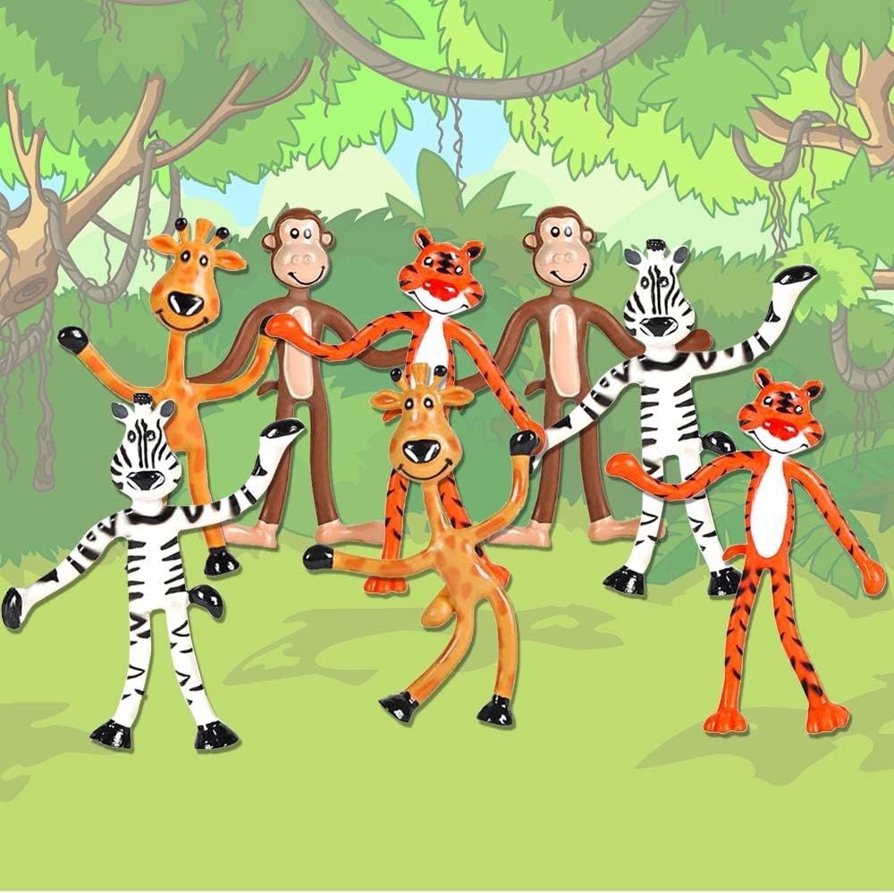 Bendable Zoo Animals, Set of 12