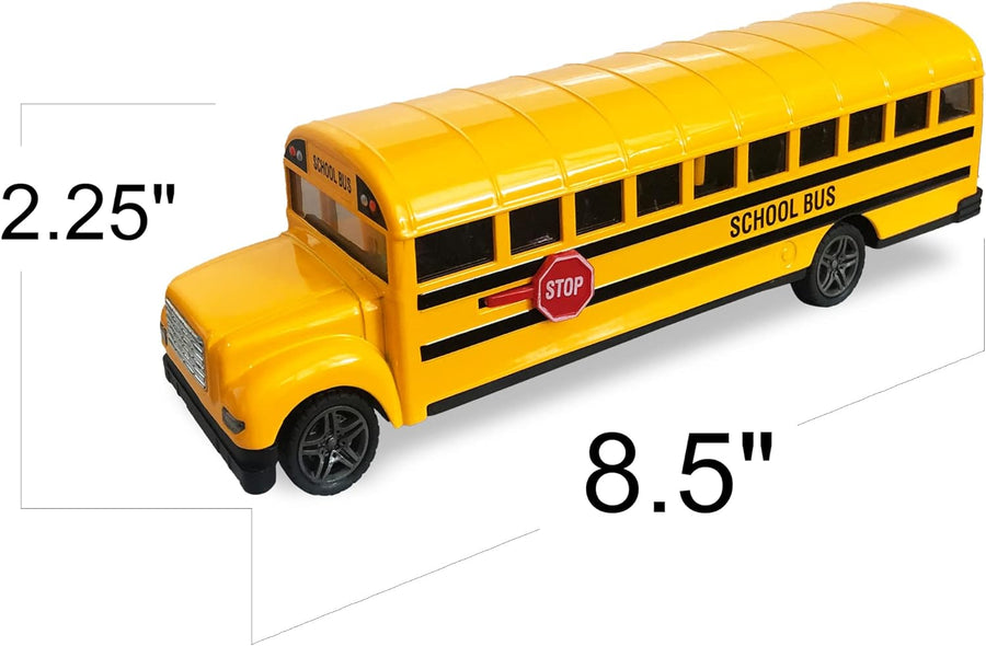 ArtCreativity Yellow School Bus Toy for Kids - 8.5 Inch Pull Back Car with Cool Opening Doors and Rubber Tires - Durable Diecast School Bus - Best Birthday Gift for Boys and Girls