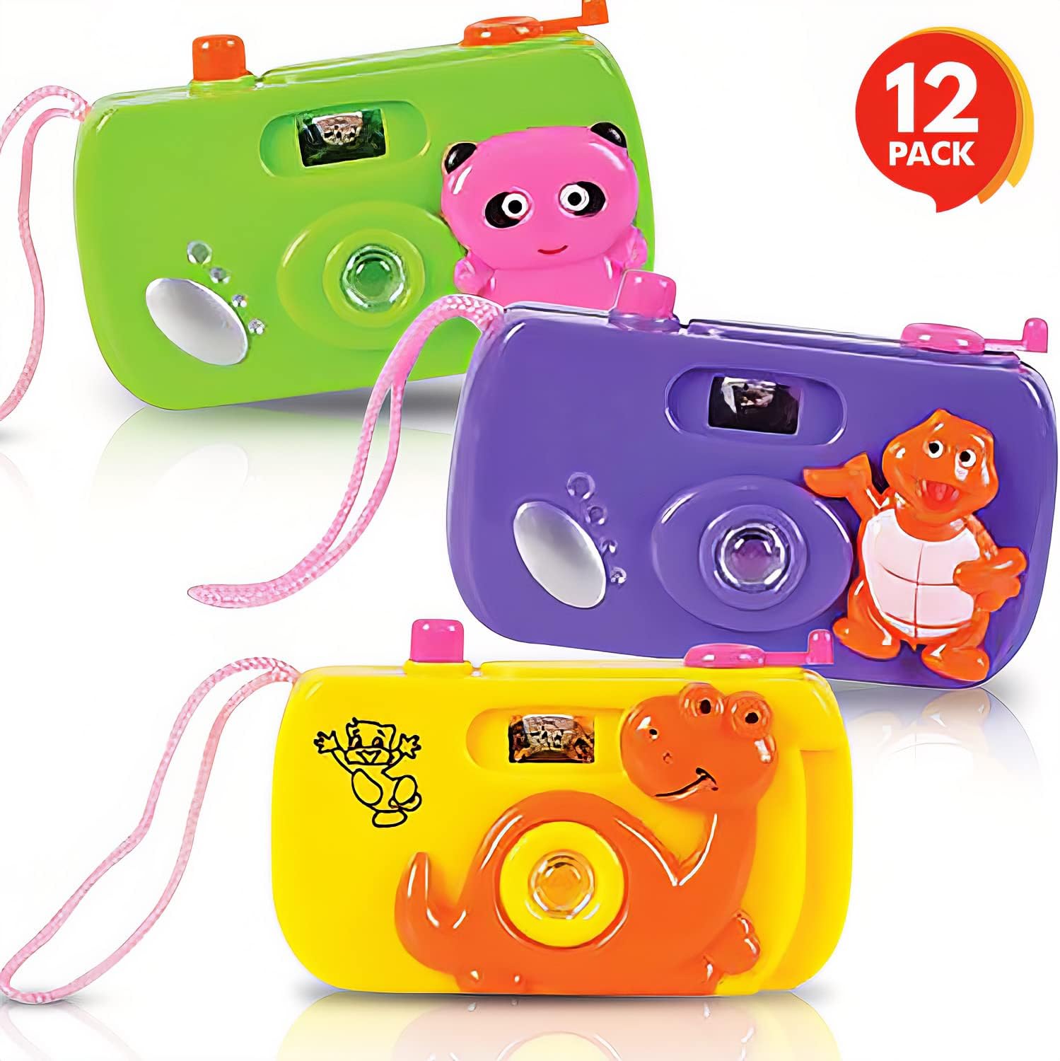 ArtCreativity Kids’ Camera Toy Set - Pack of 12 - Children’s Pretend Play Prop with Images in Viewfinder - Birthday Party Favors, Goodie Bag Fillers, Holiday Gift Idea for Boys, Girls, Toddler