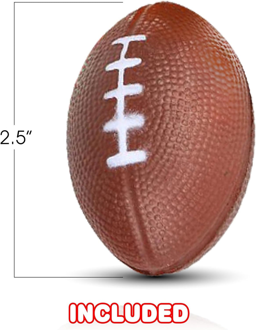 Sports Stress Foam Balls for Kids 2.5" - Set of 4 - Includes Basketball, Football, Baseball, and Soccer