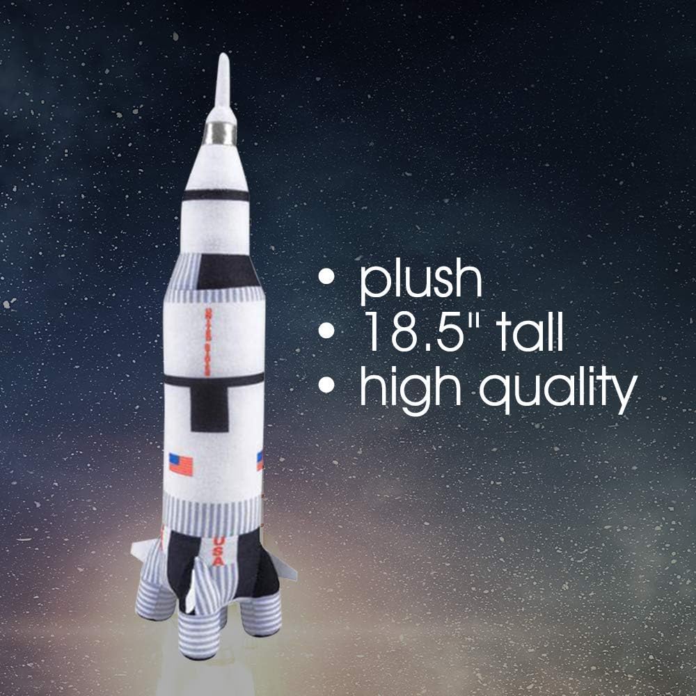 ArtCreativity Saturn Rocket Plush Toy for Kids, 18.5 Inch Space Shuttle Stuffed Toy with Realistic Details, Space Room Décor, NASA Spaceship Nursery Décor, Great Outer Space Toys for Boys & Girls