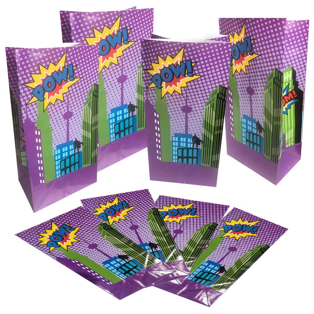 Superhero Party Favor Bags, Pack of 12