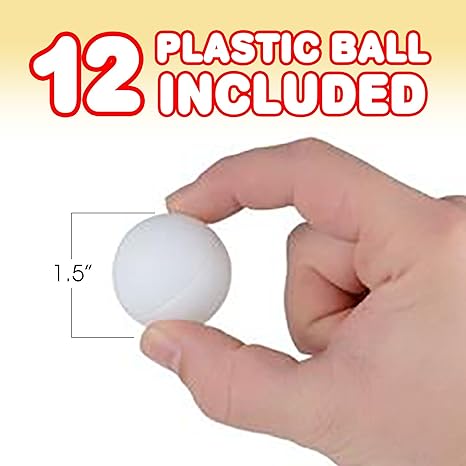 Bucket Ping Pong Ball Game Includes 9 Metal Buckets, 12 Balls, and 1 Number Sticker Sheet