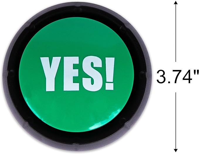 ArtCreativity Yes Button - 1 Piece - Toy Noise Button for Desk with 10 Sound Variations - Funny Buttons with Sound - Novelty Toys for Adults and Kids - Birthday Party Favor and Goodie Bag Filler